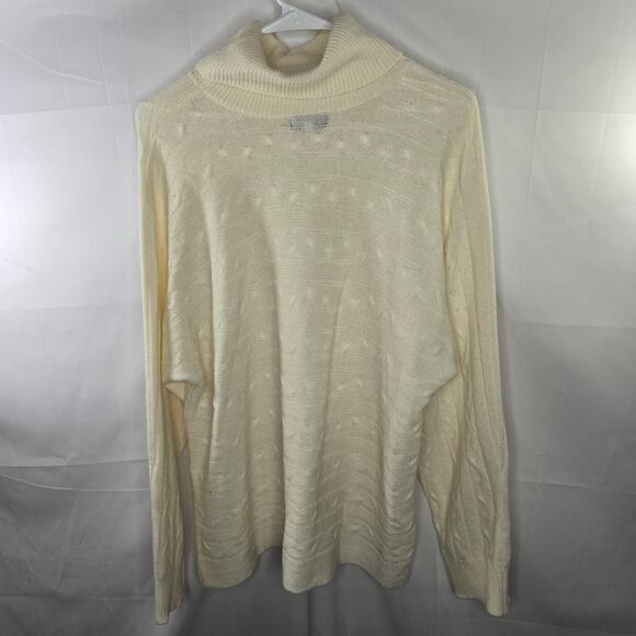 Bianco & Blu Cream Wool Cashmere Blend Turtleneck Sweater Size Medium Italy - Picture 7 of 7